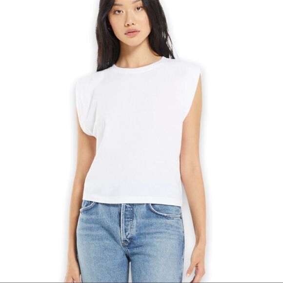 Zara White Exaggerated Shoulder Crop - Picture 1 of 5